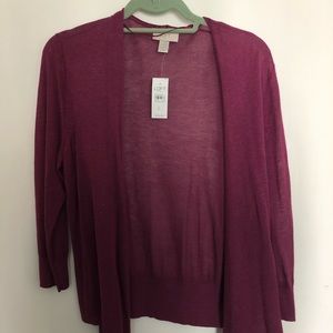 LOFT magenta wrap sweater
